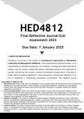 HED4812 Final Reflective Journal Exit Assessment &lpar;ANSWERS&rpar; 2024 - DISTINCTION GUARANTEED