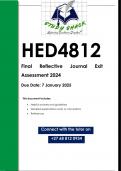 HED4812 Final Reflective Journal Exit Assessment &lpar;QUALITY ANSWERS&rpar; 2024
