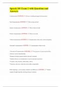 Speech 101 Exam 1 with Questions and Answers