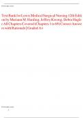 Test Bank for Lewis Medical Surgical Nursing 12th Edition by Mariann M&period; Harding&comma; Jeffrey Kwong&comma; Debra Hagler All Chapters Covered &lpar;Chapters 1 to 69&rpar; Correct Answers with Rationale  Graded A&plus;