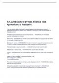 CA Ambulance drivers license test Questions & Answers