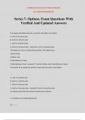 Series 7- Options&period; Exam Questions With Verified And Updated Answers