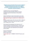 PHARMACOLOGY RN HESI EXIT EXAM 2024 VERSION 3 &sol;HESI RN PHARMACOLOGY EXIT EXAM VERSION 3 COMPLETE WITH 90 QUESTIONS AND CORRECT DETAILED ANSWERS WITH RATIONALES &lpar;VERIFIED ANSWERS&rpar; &vert;ALREADYGRADED A&plus;