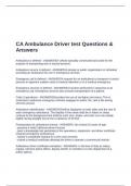 CA Ambulance Driver test Questions & Answers