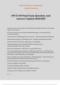 SPCE 630 Final Exam Questions And Answers Updated 2024&sol;2025