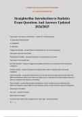 Straighterline Introduction to Statistics Exam Questions And Answers Updated 2024&sol;2025