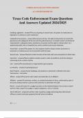 Texas Code Enforcement Exam Questions And Answers Updated 2024&sol;2025