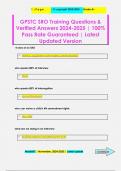 GPSTC SRO Training Questions &  Verified Answers 2024-2025 &vert; 100&percnt;  Pass Rate Guaranteed &vert; Latest  Updated Version