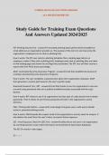 Study Guide for Training Exam Questions And Answers Updated 2024&sol;2025