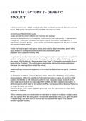 EEB 184 LECTURE 2 - GENETIC TOOLKIT QUESTIONS AND CORRECT DETAILED ANSWERS WITH RATIONALES 2025&sol;2026 &lpar;VERIFIED ANSWERS&rpar; &vert;ALREADY GRADED A&plus;