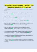 BEFO Take home Evaluation 1 A UPDATED  Questions And CORRECT Answers