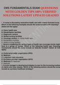 CMS FUNDAMENTALS EXAM QUESTIONS WITH GOLDEN TIPS 100- VERIFIED SOLUTIONS LATEST