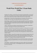 World Wars World War 1 Exam Study Guide