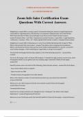 Zoom Info Sales Certification Exam Questions With Correct Answers