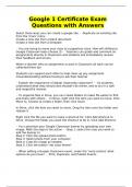 Google 1 Certificate Exam Questions with Answers