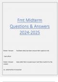 Fmt Midterm Questions & Answers 2024-2025