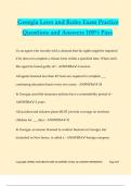 Georgia Laws and Rules Exam Practice Questions and Answers 100&percnt; Pass
