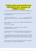 CPAER Canada Commercial Pilot Exam UPDATED ACTUAL Questions And  CORRECT Answers