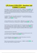 CPL Exam 4 UPDATED Questions And  CORRECT Answers