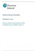 Pearson Edexcel International GCSE In Mathematics B &lpar;4MB1&rpar; Paper 01 Mark Scheme  Summer 2024 