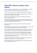 Total CSR&colon; General Liability Latest Update  exam &lpar;Questions & Answers&rpar; Rated 100&percnt;