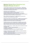 Nutrient Cycles Exam Questions And Answers Already Graded A&plus;  