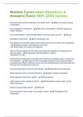 Nutrient Cycles exam &lpar;Questions & Answers&rpar; Rated 100&percnt; &lpar;2025 Update&rpar;