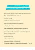 MMET 402 - Exam 1&colon; PT Practice Questions and Answers 100&percnt; Pass