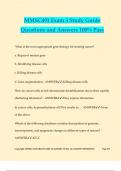 MMSC491 Exam 3 Study Guide Questions and Answers 100&percnt; Pass