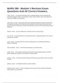 NURS 299 - Module 1 Revision Exam Questions And All Correct Answers&period;