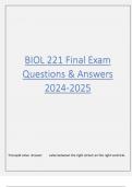 BIOL 221 Final Exam Questions & Answers 2024-2025