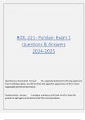 BIOL 221 - Purdue - Exam 1 Questions & Answers 2024-2025
