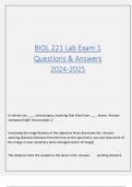 BIOL 221 Lab Exam 1 Questions & Answers 2024-2025