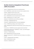 Scribe America Outpatient Final Exam 100&percnt; Accurate&excl;&excl;