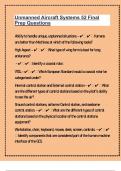 Unmanned Aircraft Systems 52 Final Prep Questions Correctly Answered