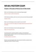 NR 601 &sol; NR601 Principles of Primary Care of Older Adults&period; MIDTERM EXAM&period; QUESTIONS WITH VERIFIED ANSWERS&period;
