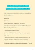 OTD 317 Mental Health Exam 1 Questions and Answers 100&percnt; Pass