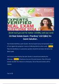 CA Real Estate Exam- Practice&sol; 110 Q&A&sol; A&plus; Score Solution&period;   