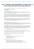 NR 577&colon; PRIMARY CARE MANAGEMENT OF ADOLESCENTS & ADULTS UPDATED EXAM STUDY GUIDE &lpar;WEEK 5-8&rpar; 