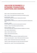 AQA GCSE ECONOMICS 1&period;1 ECONOMIC FOUNDATIONS QUESTIONS AND ANSWERS