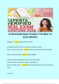 CA Real Estate Exam- Practice&sol; 110 Q&A&sol; A&plus; Score Solution&period;  