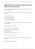 NUR 313 Exam 3 Practice Questions And 100&percnt; Correct Answers&period;