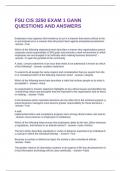 FSU CIS 3250 EXAM 1 GANN QUESTIONS AND ANSWERS