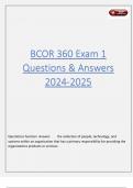 BCOR 360 Exam 1 Questions & Answers 2024-2025
