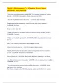 MedCa Phlebotomy Certification Exam&vert; latest  questions and answers