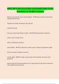 ANCC NP Professional Role and Health Policy Study Questions & Verified Answers