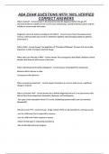 ABA EXAM QUESTIONS WITH 100&percnt; VERIFIED CORRECT ANSWERS