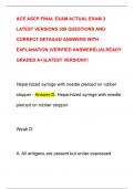 ACE ASCP FINAL EXAM ACTUAL EXAM 2  LATEST VERSIONS 300 QUESTIONS AND  CORRECT DETAILED ANSWERS WITH  EXPLANATION &lpar;VERIFIED ANSWERS&rpar; &vert;ALREADY  GRADED A&plus;&vert;&vert;LATEST VERSION&excl;&excl;&excl;