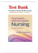 Test Bank for Psychiatric-Mental Health Nursing 9th Edition by Sheila L&period; Videbeck All Chapters &lpar;1-24&rpar;