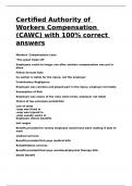 Certified Authority of Workers Compensation &lpar;CAWC&rpar; with 100- correct answers&period;